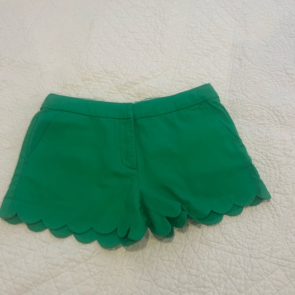Crewcuts Vibrant Green Scalloped Hem Shorts